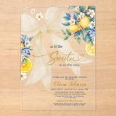 Little Sweetie Mediterranean Citrus Baby Shower アクリル招待状 (正面)