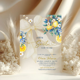 Little Sweetie Mediterranean Citrus Baby Shower アクリル招待状