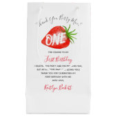 Little Sweetie Strawberry 1st Birthday Thank You スモールペーパーバッグ (正面)