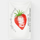 Little Sweetie Strawberry 1st Birthday Welcome 横断幕 (縦)