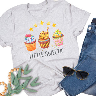 Little Sweety Bright Colors Water Color Cupcakes T Tシャツ