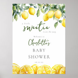 Little Sweety Lemon Baby Showerウェルカムサイン ポスター