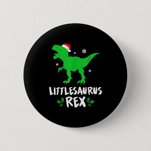 Little T Rex Matching Family Christmas Dinosaur Sh 缶バッジ (正面)