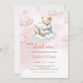 Little Teddy Bear Baby Shower Invite Cloud Nine 招待状 (正面)