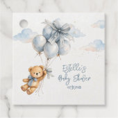Little Teddy Bear Blue Balloons Clouds Baby Boy フェイバータグ (正面)