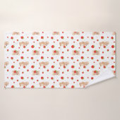 Little teddy bear with strawberry バスタオル (バスタオル)