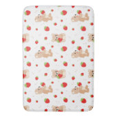 Little teddy bear with strawberry バスマット (正面縦)