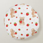 Little teddy bear with strawberry ラウンドクッション (裏面)