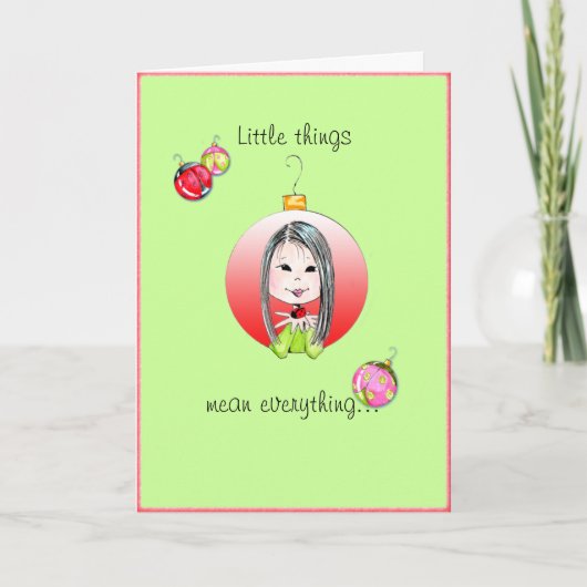 Little Thingsクリスマス – ロングヘアオプション シーズンカード (正面)