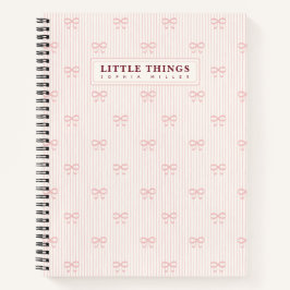 Little Things オリジナル コケット リボン ピンク ノートブック