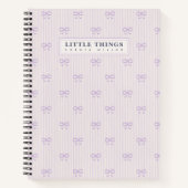 Little Things Personalized Coquette Bows Lilac ノートブック (正面)