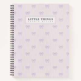 Little Things Personalized Coquette Bows Lilac ノートブック