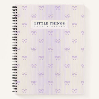Little Things Personalized Coquette Bows Lilac ノートブック
