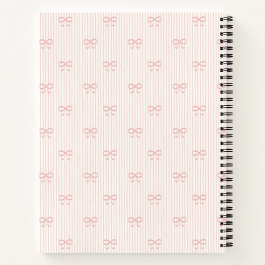 Little Things Personalized Coquette Bows Pink ノートブック (裏面)