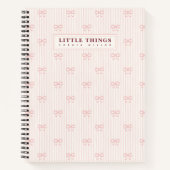 Little Things Personalized Coquette Bows Pink ノートブック (正面)