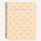 Little Things Personalized Coquette Bows Yellow ノートブック (正面)