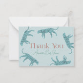 Little Tiger Blue Boy Baby Shower Thank You ノートカード (正面)