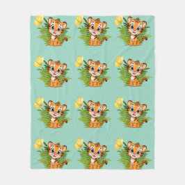  Little Tiger & Butterfly Fleece Blanket フリースブランケット