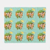  Little Tiger & Butterfly Fleece Blanket フリースブランケット (正面(横))