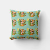  Little Tiger & Butterfly Throw Pillow クッション (正面)