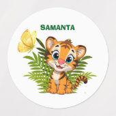 Little Tiger & Butterfly Waterproof Labels ラベル (デザイン1)