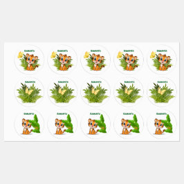Little Tiger & Butterfly Waterproof Labels ラベル