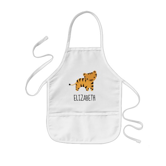 Little Tiger Cute Personalized 子供用エプロン (正面)