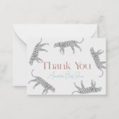 Little Tiger Gray Baby Shower Thank You ノートカード (正面)