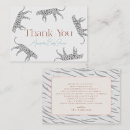 Little Tiger Gray Baby Shower Thank You ノートカード