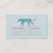 Little Tiger Modern Blue Baby Shower Book Request エンクロージャーカード (正面)