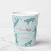 Little Tiger Modern Blue Boy Baby Shower 紙コップ (正面)