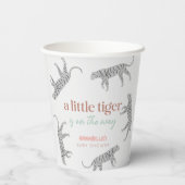 Little Tiger Modern Gray Baby Shower 紙コップ (裏面)