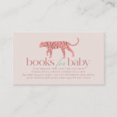 Little Tiger Modern Pink Baby Shower Book Request エンクロージャーカード (正面)