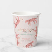 Little Tiger Modern Pink Girl Baby Shower 紙コップ (裏面)