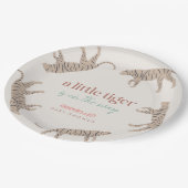 Little Tiger Modern Taupe Baby Shower ペーパープレート (アングル)