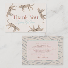 Little Tiger Taupe Baby Shower Thank You ノートカード