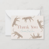 Little Tiger Taupe Baby Shower Thank You ノートカード (正面)
