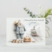 Little Train Lover - 1st Birthday Boy 招待状 (スタンド正面)