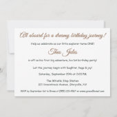 Little Train Lover - 1st Birthday Boy 招待状 (裏面)