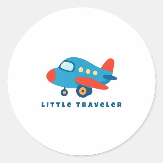 Little Traveler Airplane for Kids ラウンドシール (正面)