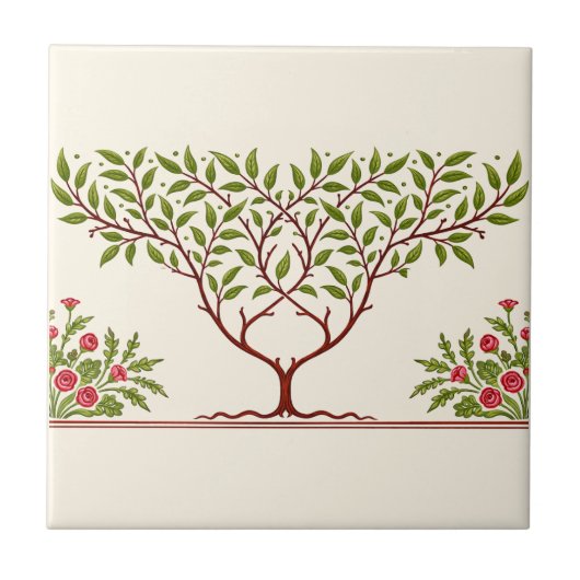 Little Tree Frieze for William Morris タイル (正面)