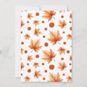 Little Turkey Autumn Thanksgiving 1st Birthday 招待状 (裏面)