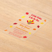 Little Turkey Baby Shower アクリル招待状 (レイダウン)