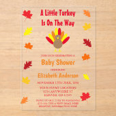 Little Turkey Baby Shower アクリル招待状 (正面)