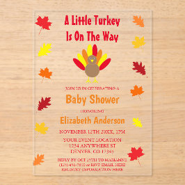 Little Turkey Baby Shower アクリル招待状
