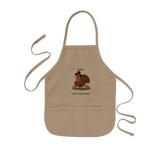 Little Turkey Chef Kids Apron – Name Gift 子供用エプロン (正面)