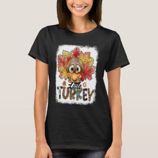 Little Turkey Fall Leaves Autumn Thanksgiving Wome Tシャツ
