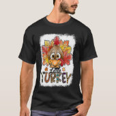 Little Turkey Fall Leaves Autumn Thanksgiving Wome Tシャツ (正面)