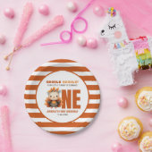 Little Turkey Gobble Thanksgiving 1st Birthday ペーパープレート (パーティー)