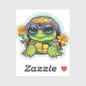 Little Turtle Sticker with Glasses - Smart Baby Tu シール (シート)